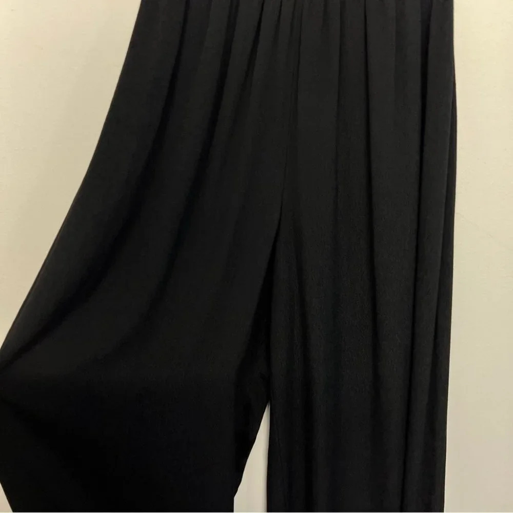 NWT $495 Theory Sleeveless Square Neck Jumpsuit Rib Romper Crepe Petite Black - Picture 9 of 11